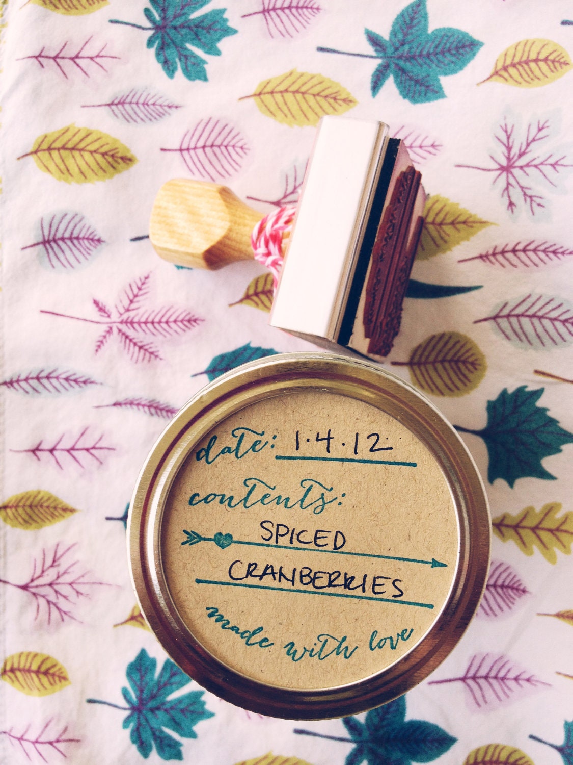 Canning Label Stamp Made With Love heart design