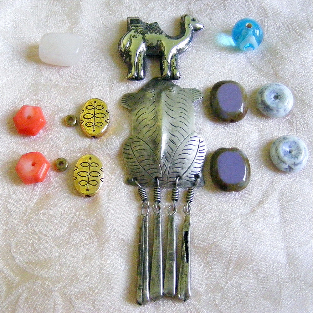 Czech Glass, Mexican Tin and Swarovski Crystal Bead Mix