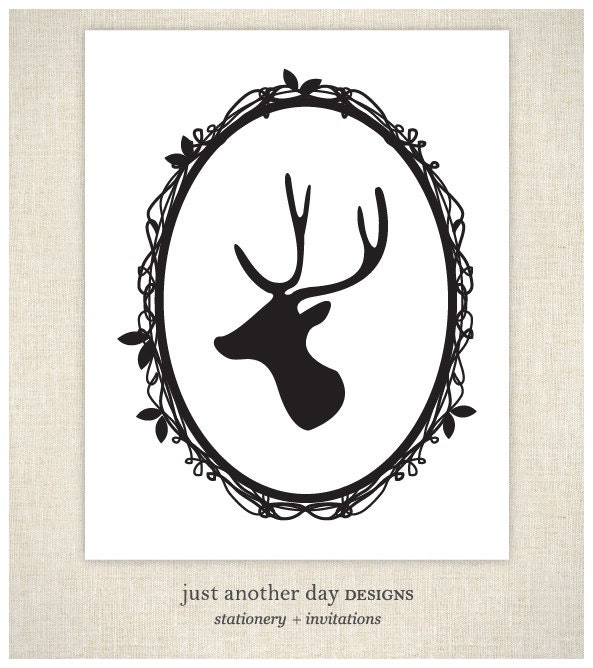 Deer Print 8x10 Black and White Print