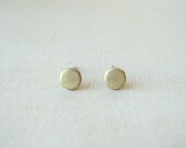 Mini Disc Geometric Matt Brass Flat Metal Stud Earrings 5mm. Surgical Steel Earrings Post. Gift for Her. Gift for Him