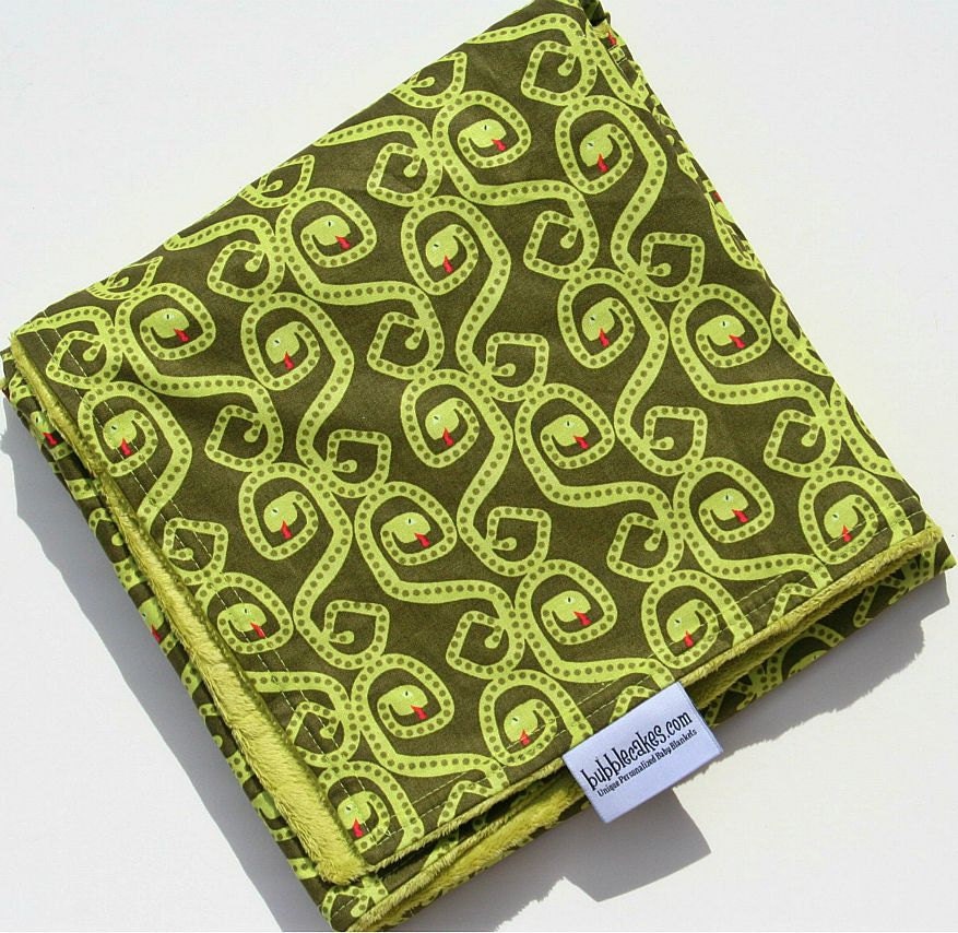 Snake Baby Blanket  - Boy Baby Blanket - Minky Baby Blanket - Baby Gift Idea Boy