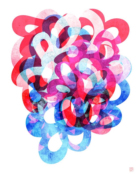 Coral Reef (Abstract Aquatic Illustration), 8X10 Art Print