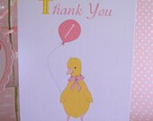 Little Duckling's Party - Thank You Cards Personalised Set of 6