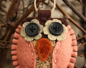 owl felt and fabric ornament decoration