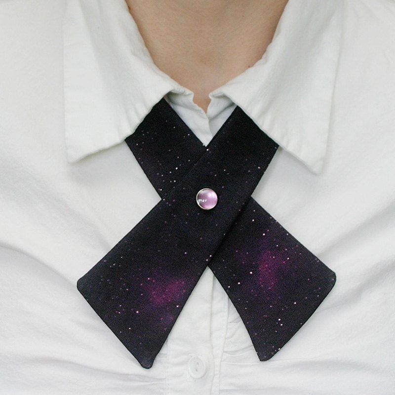 Womens Neck Tie - Galaxy - Magenta