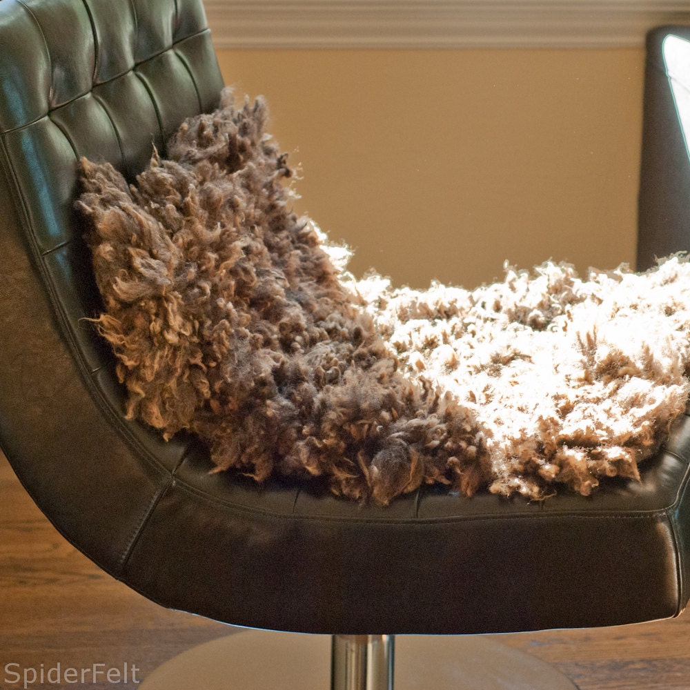 Felt Backed Brown Sheepskin Throw