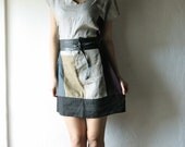 Linen Tunic dress - plus size loose shift tshirt with v neck - loose womens clothes