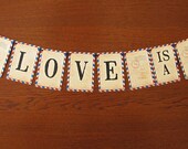 Carte Postale airmail style Wedding Garland