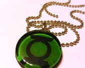 Green Lantern Corp inspired pendant