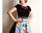 MICKEY MOUSE Vintage APRON Handmade Kitchen Diy Polka Dot