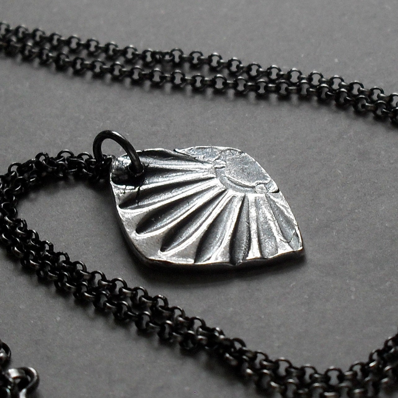 Sunburst Blooming Necklace in Fine and Sterling Silver Ready to Ship