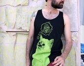 Pizza Dreams - Unisex cat shirt on black tank top