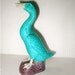 Turquoise Mud Duck - Porcelain Chinese Figurine - Vintage 70s or Older