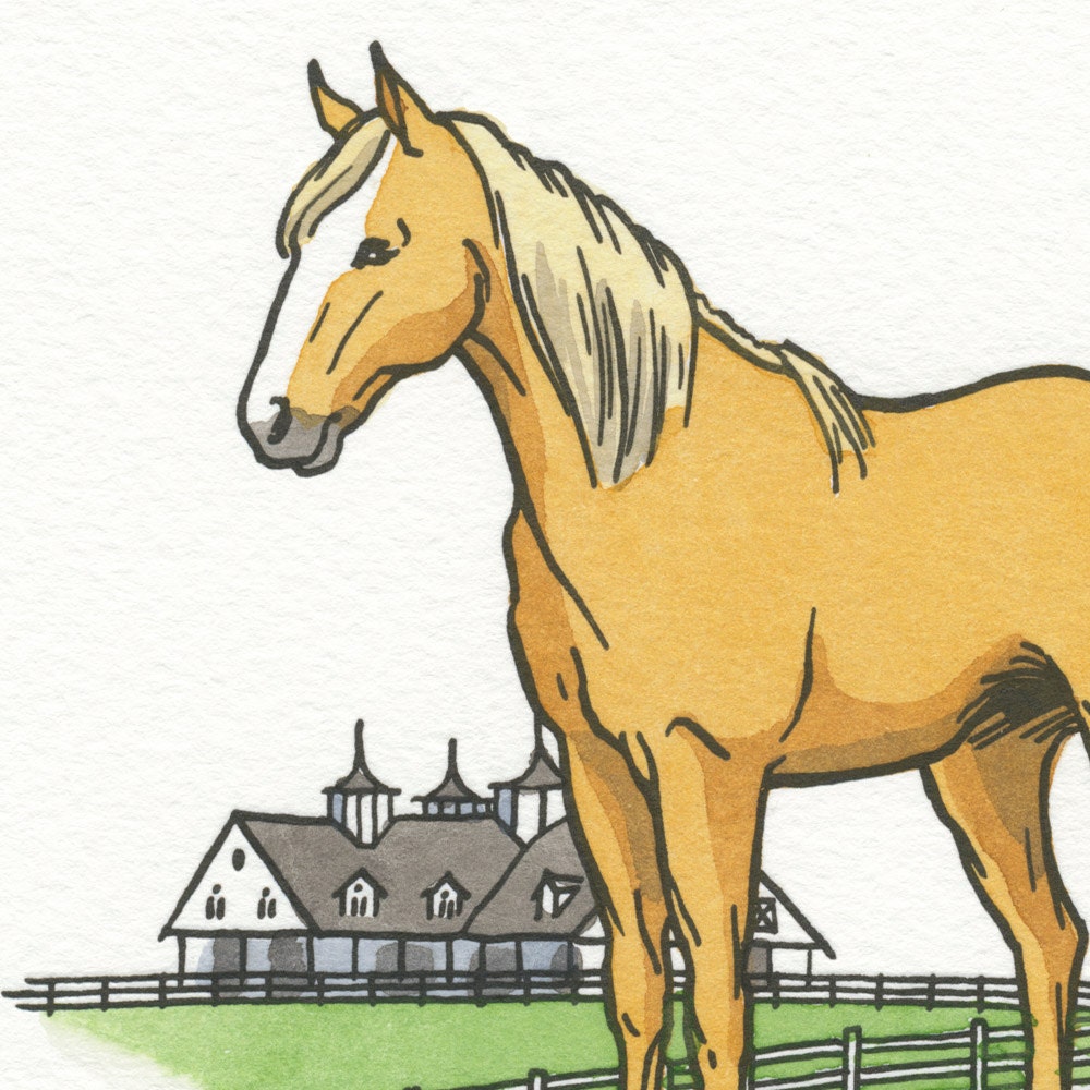 Horse print, palomino AMERICAN QUARTER HORSE