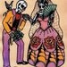 Dia de los Muertos WEDDING COUPLE Day of the Dead Art Print 8 x 10