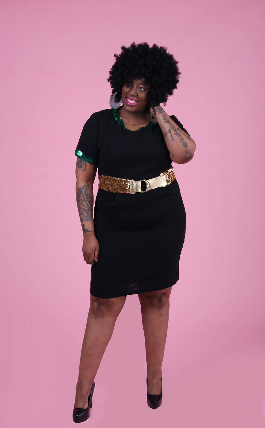 All that Glitters Sequin Gown- Plus Size Vintage -  2x 16 18 20