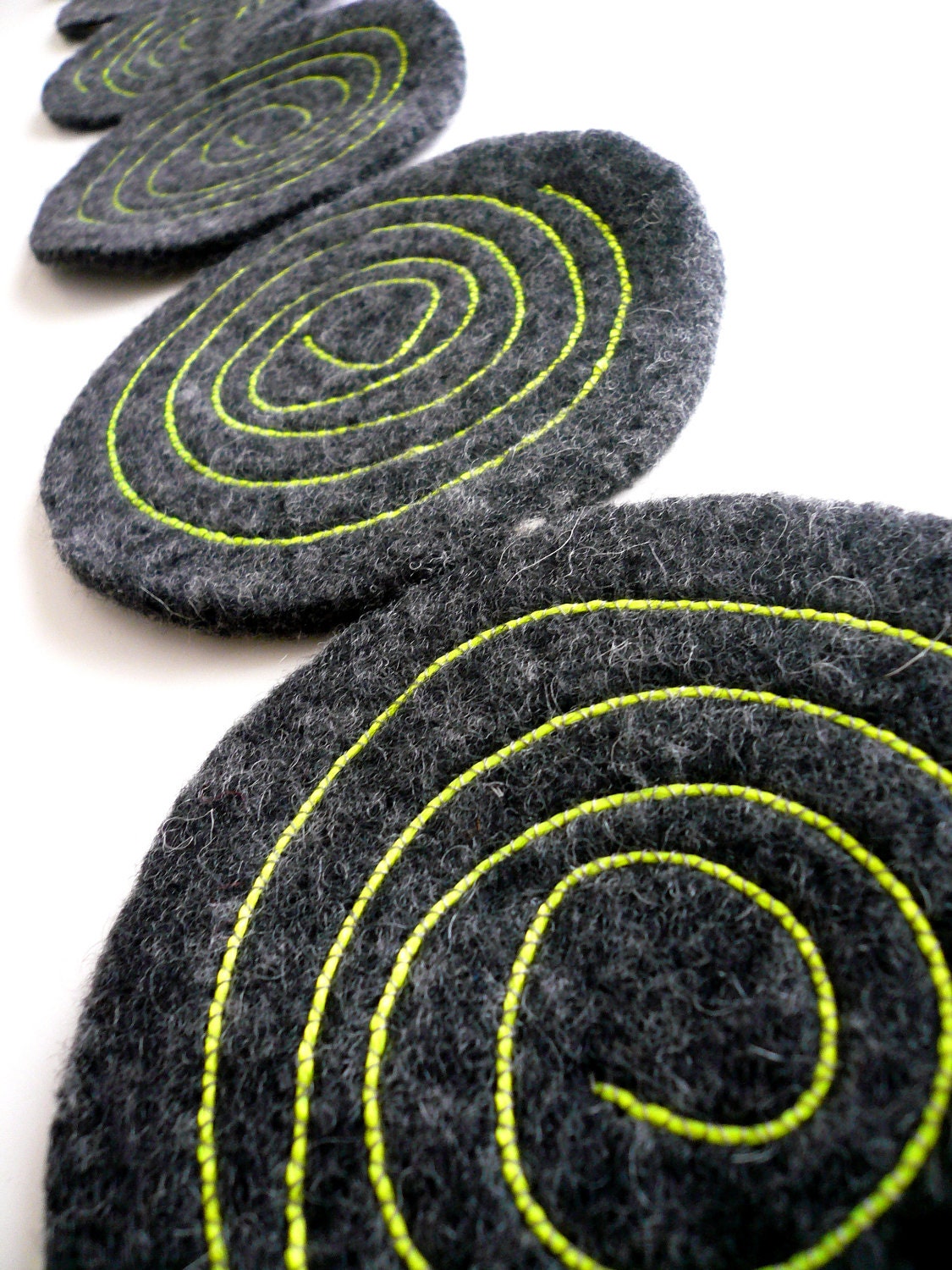 WOOL sweater coasters 6 NEON