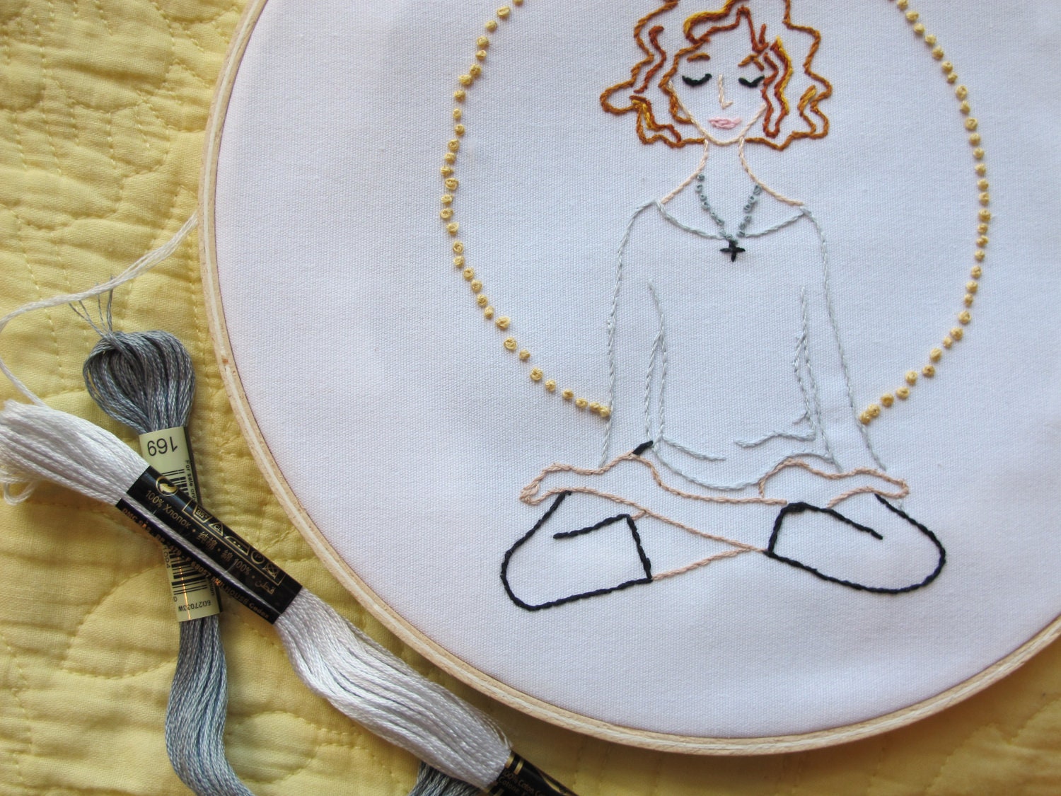 PDF Embroidery pattern - "Surrender" yoga, meditation, and inspiration