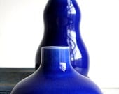Porcelain Ceramic Cobalt Blue Bud Vases