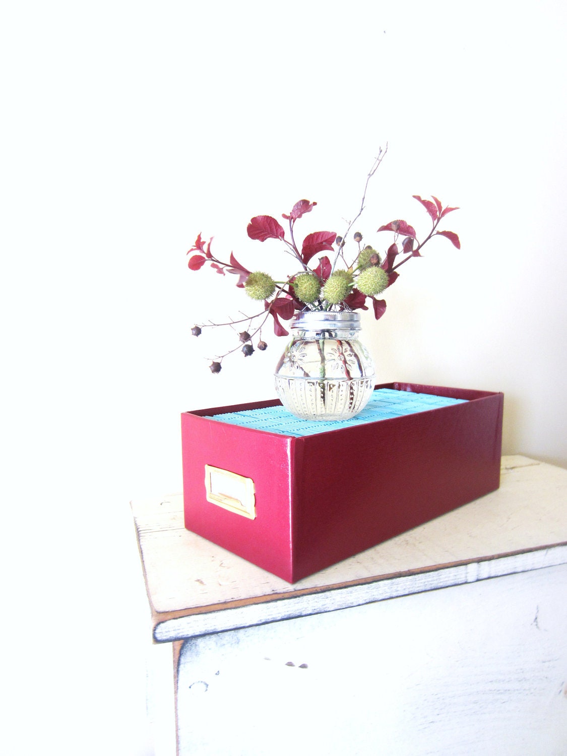 Vintage Perpetual Calendar or File Box Drawer - VintageScraps