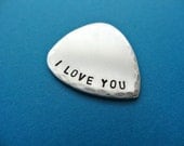 Personalized Guitar Pick - CUSTOMIZE Hand stamped - Weathered Finish
