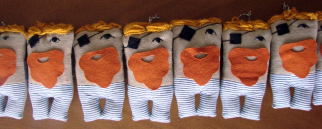 ornament and finger puppet, character, cloth doll,  the pirate,