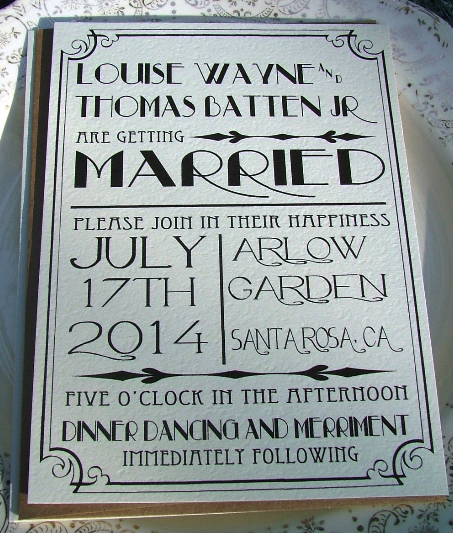 Wedding Invitations: Great Art Deco Hollywood