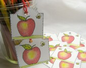 Apple Tags, Gift Tags, Set of 12, Large and Small Set