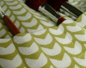 Makeup Brush Roll - Denim and Modern Green