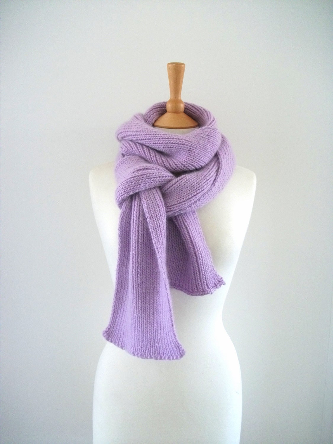 Hand-Knitted Scarf - Organic Merino Wool - Long, Cosy, Soft, Warm