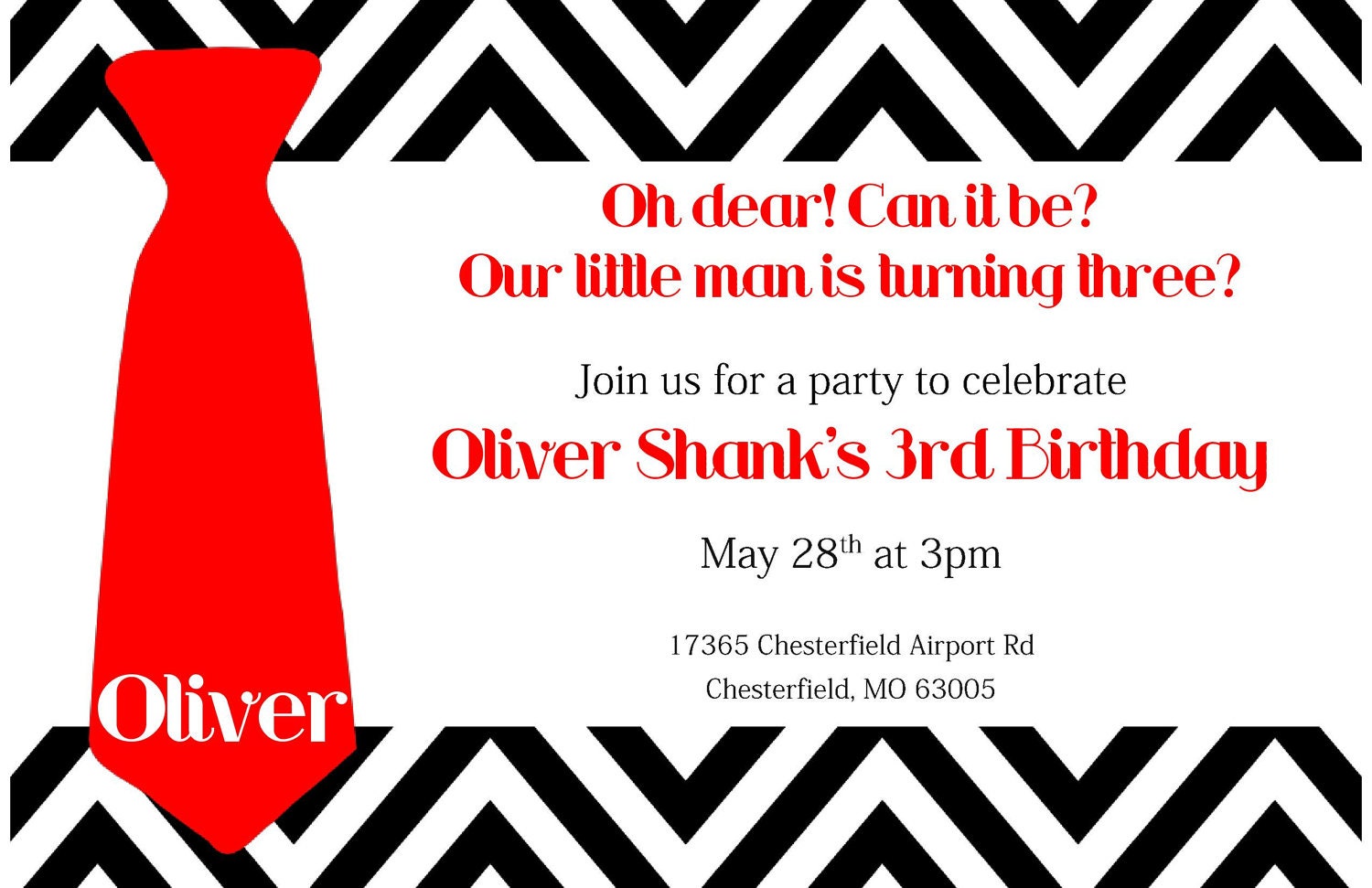 Little Man Birthday Invitation