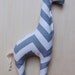 giraffe stuffed toy. grey and white chevron