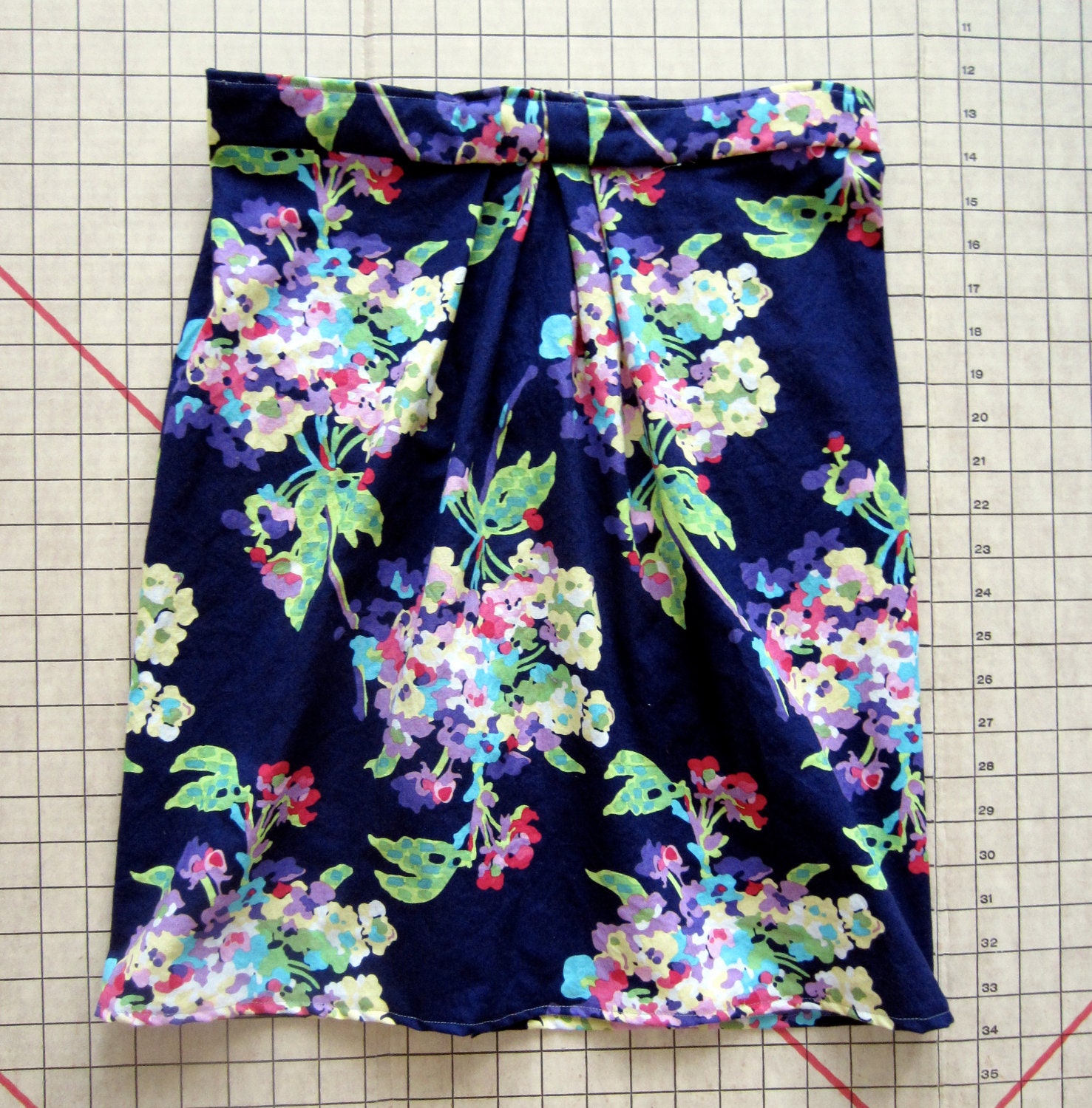 Love Water Bouquet ALine Skirt Large Amy Butler Floral Purple