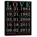 Special Dates Wedding Canvas Art  Vintage style art modern typography 12x16 Wall Decor