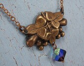 Dionysus necklace with grape motif, grapes, grape leaves, branches