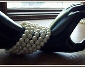 Five Strand White Pearl Bracelet