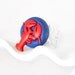 Red Lobster Ring Summer Fashion Jewelry in Navy Blue Glitter Polymer Clay White Filigree adjustable Band