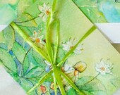Fairy Reading Postcard, Ladybug, Note Card, Set of 6 Postcards