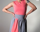 Stunning eco dress upcycled cotton color block pink grey asymmetrical small DANCE OFF