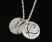 Initial Necklace - Monogram Necklace - Personalized Necklace - Mothers Necklaces  - Handstamped Necklace