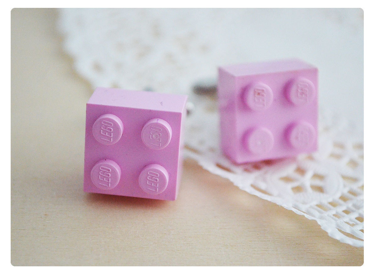 Cufflinks With LEGO Bricks - Light Pink Lego Cufflinks Groomsmen Gift - Graduation Gift