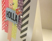 Playful Washi Tape Holla OOAK Card
