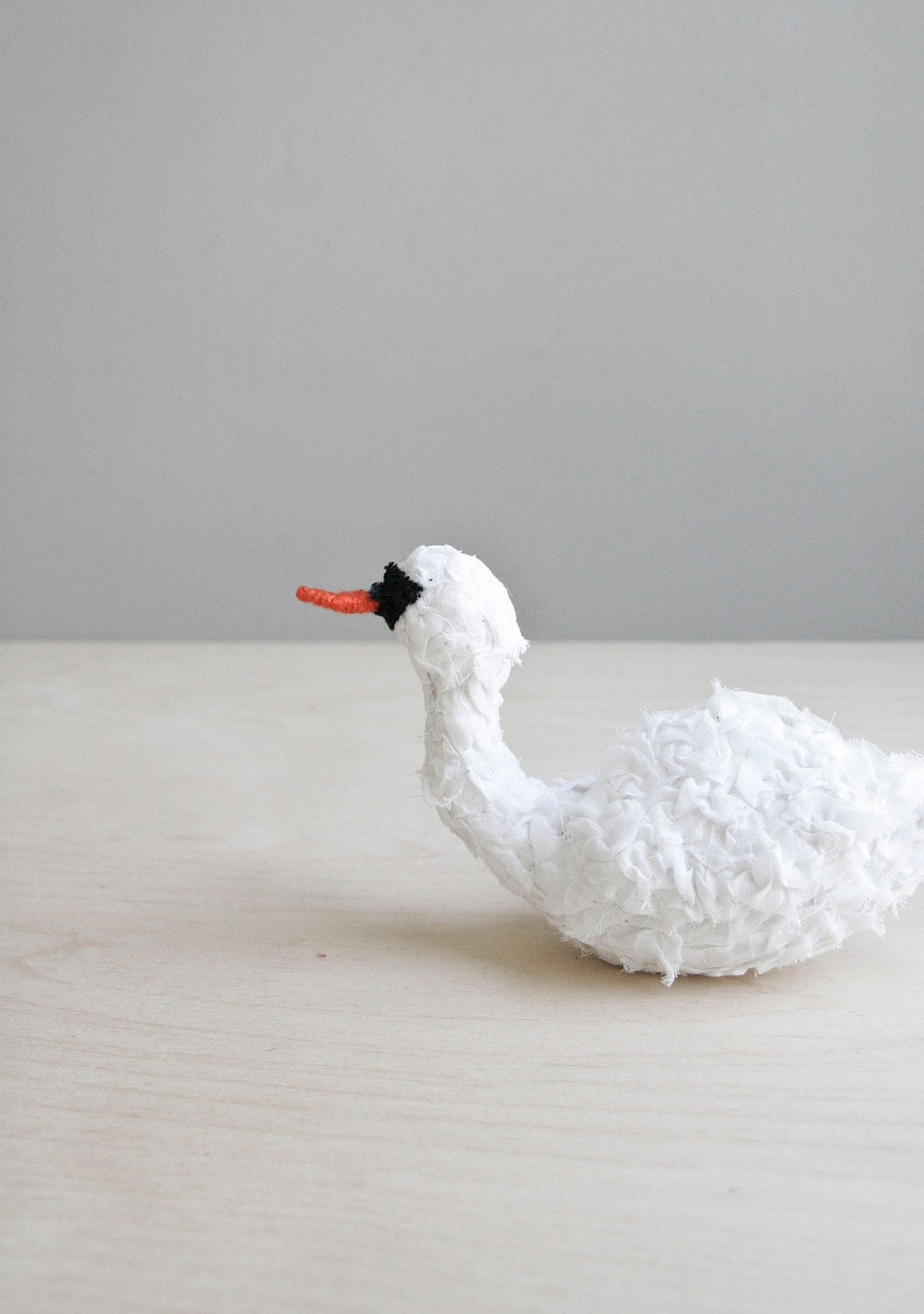 soft sculpture swan / handmade bird