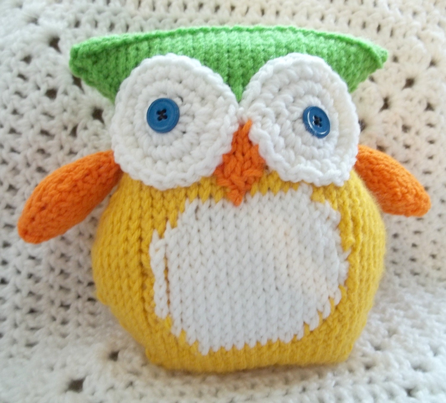 Whoo Loves You - Knitted Toy - Stuffed Animal Owl Plush - Stuffed Animal