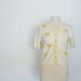 Vintage 50s Cardigan / 1950s Sweater / Bow Print Cardigan / Medium M