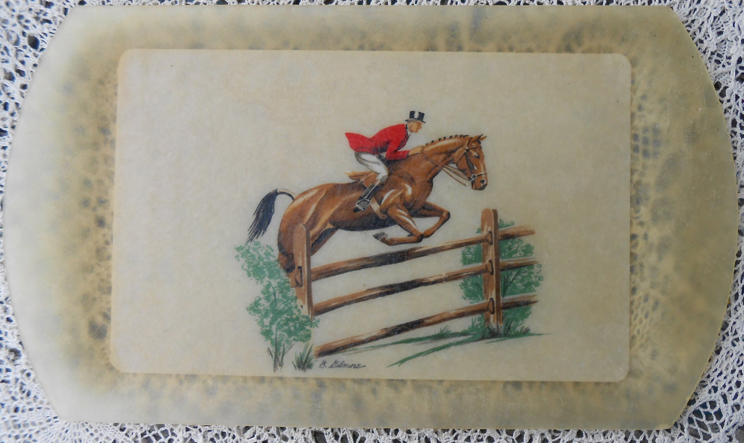 Bacova Guild Horse Tray / Equestrian Serving Tray / Bacova Guild English Riding Serving Tray / Grace Gilmore / Bacova Guild