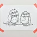 Owl Couple Letterpress Print- Limited Edition