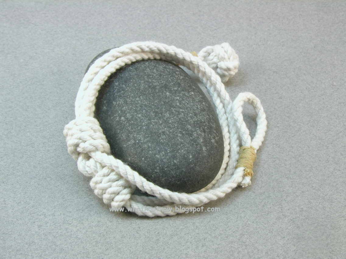 small white cotton knotted nautical rope bracelet 2759