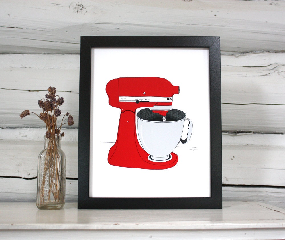 Kitchen Art. Kitchen Aid Mixer Art Print.