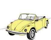 VW beetle convertible print.